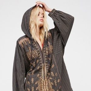 Free People Embroidered Stripe Pullover